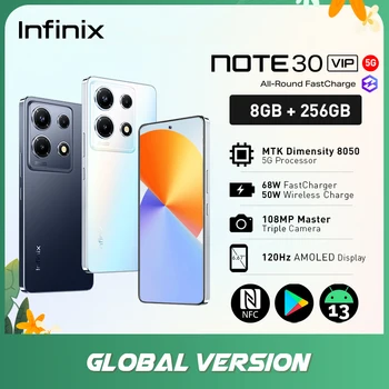 infinix shënim 30 VIP NFC Android 13 5G Smartphone MTK Dimensity 8050 68W FastCharge 50W Celulare Pagesë 108MP 6.67