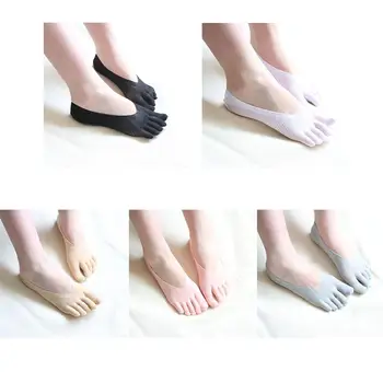 1pair Mbërritjes së Re të Grave Çorape të Modës Çorape Pesë Gishtin Goditje Shapka Zhdukshmëris Për të Ngurta me Ngjyra Pesë Gishtin Çorape meias