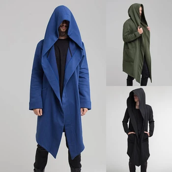 2021 Burra të Maskuar Sweatshirts Zi Hip Hop Mantelin Hoodies Modës Xhaketë me Mëngë të gjata të Mbuloj Tunika Outwear Shitje të Nxehtë