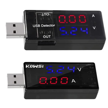E kuqe+Blu të Dyfishtë USB Aktuale të Tensionit të Akuzuar Detektor Kontrollor i Baterisë Voltmeter Ammeter Ngarkuesin Mjeku