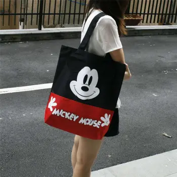Disney cartoon Mickey mouse Grave kanavacë qese sup të Lartë të kapaciteteve portativ cartoon çanta për pazar handbags