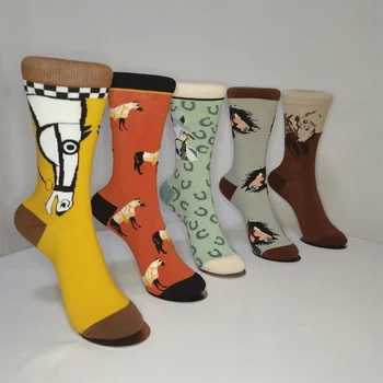 Funny Grave Çorape Japoneze, koreane Harajuku Stilin e Kartonave Udhën Krijuese Çorape Pranverë dhe në Vjeshtë Streetwear Modës Lumtur Çorape