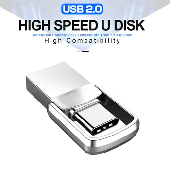 Flash Drive USB OTG Metalike USB 2.0 Pen Drive Kryesore 64GB Tipit C Shpejtësi të Lartë pendrive Mini Flash Drive Memory Stick