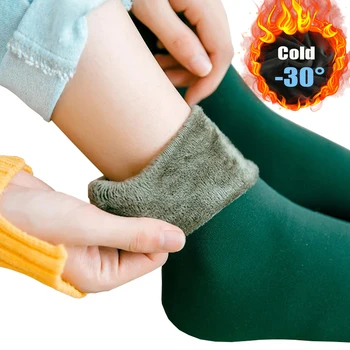 3 Çifte Të Dimrit Të Ngrohtë Gratë Çorape Të Ngurta Me Ngjyra Trash Termike Çorape Të Butë Plus Kadife Çorape Të Rastit Bora Çorape Në Shtëpi Katin E Zi Goditje