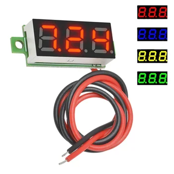 0.28 2.5 Inç V-30V Mini Dixhitale Voltmeter Tensionit Testues Metër Kuq/Blu/verdhë/gjelbër LED Ekran Elektronik Pjesë dhe Aksesorë