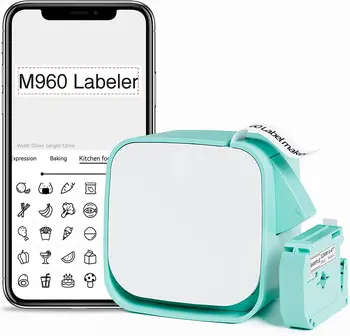 Vixic M960 Label Maker,Bluetooth Mini Label Maker Makinë Portativ Handheld Etiketë Printer,Smartphone Labeler për Shtëpi, Zyra
