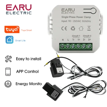 Tuya App Zgjuar në Dy drejtime Dypalëshe WiFi Energjisë Metër e 80-300A AC110V 220V me Jashtme CT KWh të Energjisë Konsumit të energjisë Elektrike të Monitoruar