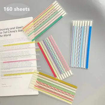 160 Cope 8 Ngjyra Të Gjatë Faqen E Shënuesve Ngjitet Indeksi Skeda Morandi Highlighter Strips Memo Theksohet Skeda Transparente Gjatë Faqen Flamuj Tabs